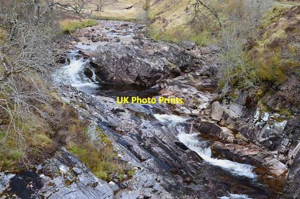 Photo 6"x4" Uisge Dubh upstream from the bridge Black Water\/Uisge Dubh c2012