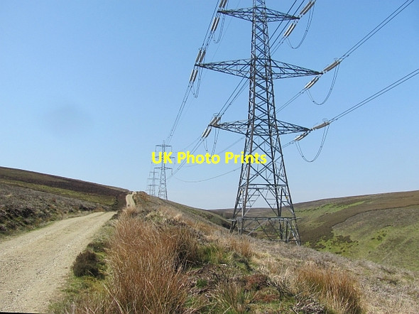 Photo 6"x4" Torness power line and road Hare Cleugh c2012