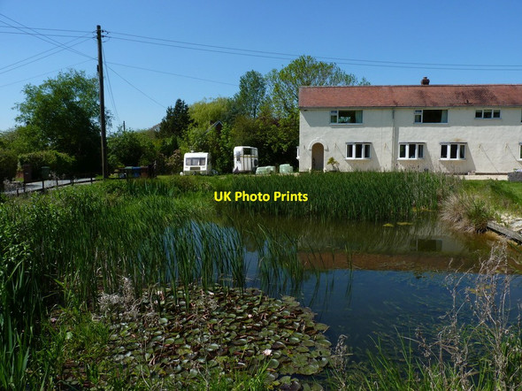 Photo 6"x4" Cottages by a pond at Hollies Common Knightley Dale c2012