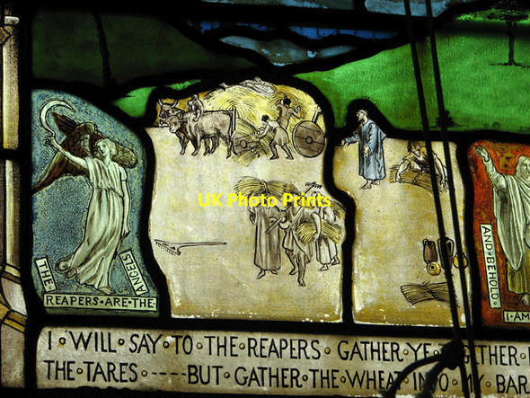 Photo 6"x4" St Mary's church in Swaffham Prior - stained glass Commercial End c2012