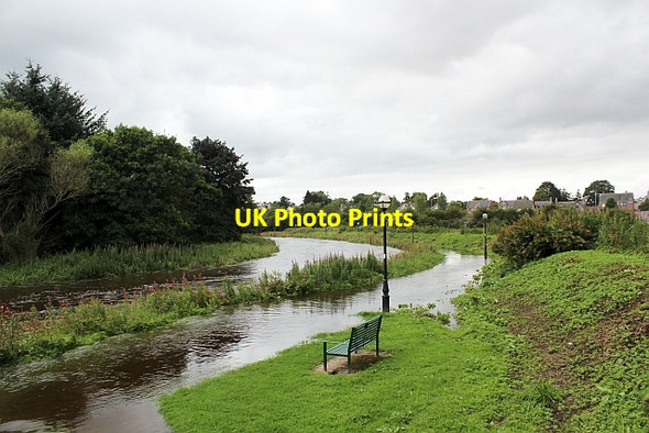Photo 6"x4" The Don in flood Inverurie c2011