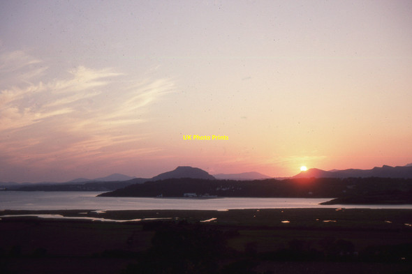 Photo 6"x4" Talsarnau: sunset view westwards to Traeth Bach Bryn Bwbach c1996