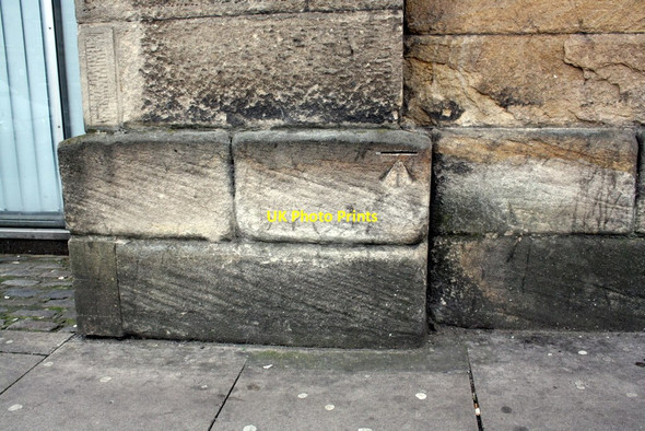Photo 6"x4" Benchmark on Neville Street wall of Central Station Newcastle upon Tyne c2012