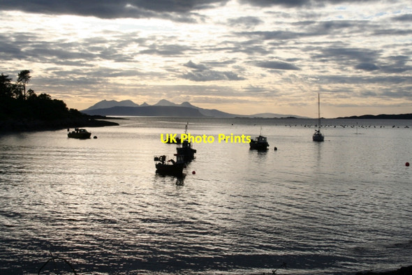 Photo 6"x4" Glenuig Bay as the sun sinks.... Glenuig\/Gleann Uige c2012