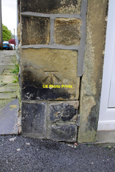 Photo 6"x4" Benchmark on #38 Edensor Road Keighley c2012