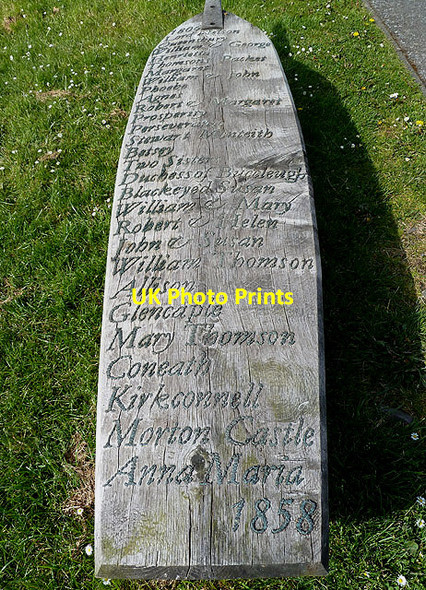 Photo 6"x4" A wooden boat sculpture at Glencaple Glencaple\/NX9968 c2012