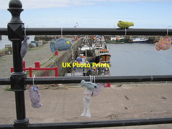 Photo 6"x4" Woollen objects, Port Seton Harbour Cockenzie and Port Seton c2012