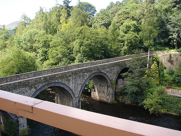 Photo 6"x4" River Dee road bridge at Berwyn Llangollen c2007