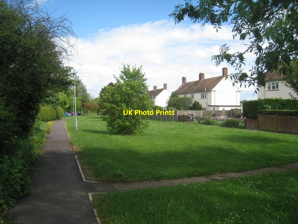 Photo 6"x4" Path and council houses, Brandon Brandon\/SK9048 c2012