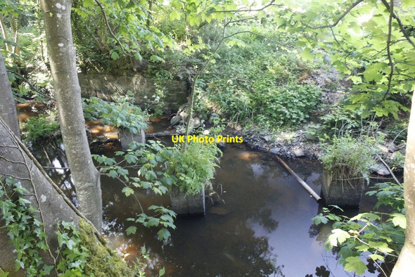 Photo 6"x4" Retaining wall and supports Garlieston c2012