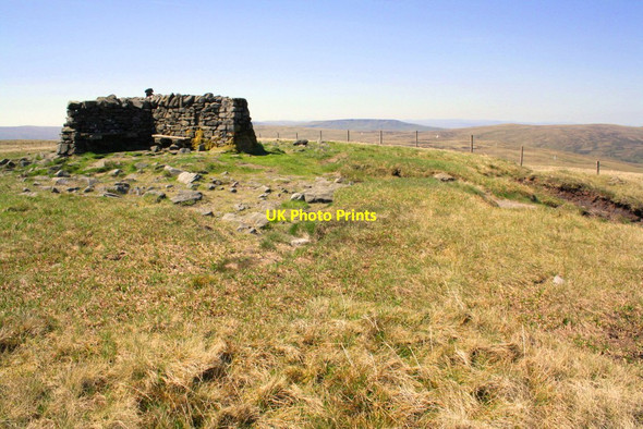 Photo 6"x4" Trig point and X seating on top of Great Shunner Fell Great Shunner Fell c2012