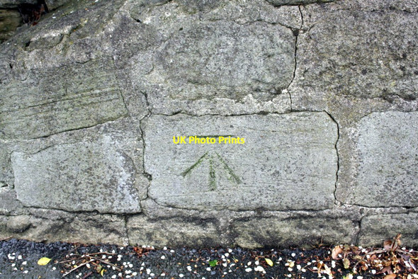 Photo 6"x4" Benchmark on monument at Collier Lane\/West Lane junction Baildon c2012