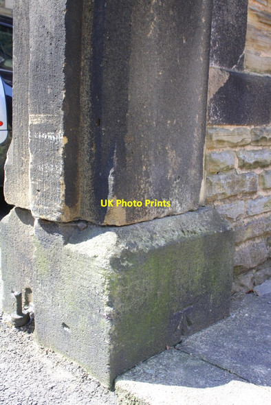 Photo 6"x4" Benchmark on gatepost of #3 Raglan Street Harrogate c2012
