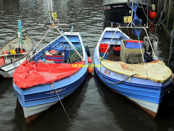 Photo 6"x4" Coble fishing boats, North Shields Fish Quay Tynemouth c2012