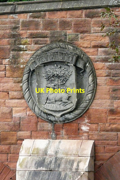 Photo 6"x4" Maxwelltown coat of arms, plaque on St. Michael's Bridge Dumfries c2012