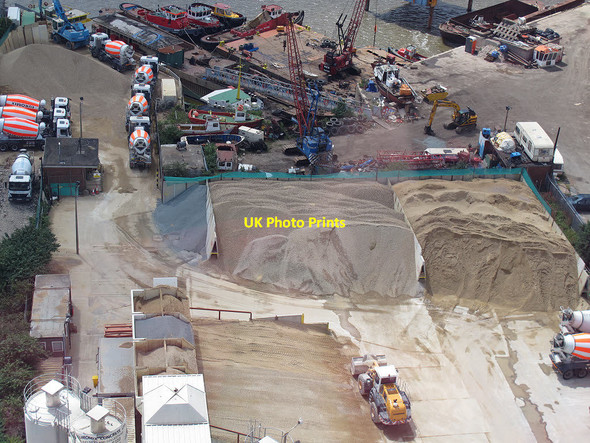 Photo 6"x4" Thames Wharf: aggregate stockpiles Poplar\/TQ3780 c2012