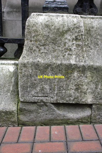 Photo 6"x4" Benchmark on wall of  Waterstones, Stephenson Place Birmingham c2012