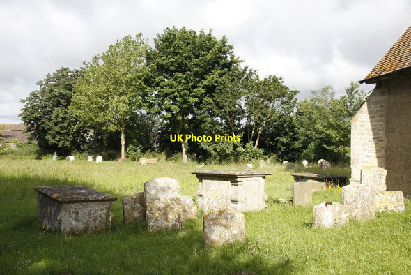 Photo 6"x4" Churchyard looking west Drayton St Leonard c2012