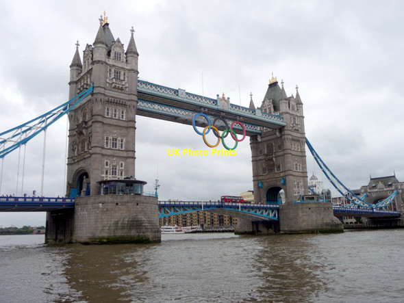 Photo 6"x4" Tower Bridge with Olympic Rings London c2012 P1