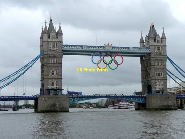 Photo 6"x4" Tower Bridge with Olympic Rings London c2012 P4