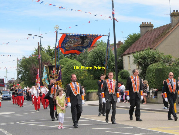 Photo 6"x4" Banner of the Silent Valley LOL No 263 paraded at Kilkeel Kilkeel c2012