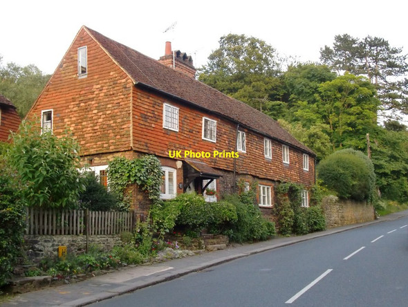 Photo 6"x4" Tile-hung cottages, Limpsfield High Street Limpsfield Common c2012