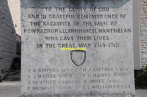 Photo 6"x4" Names on New Radnor War Memorial New Radnor c2012