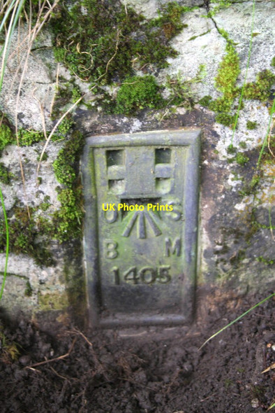 Photo 6"x4" Benchmark on rock outcrop at Tarney Force Appersett c2012