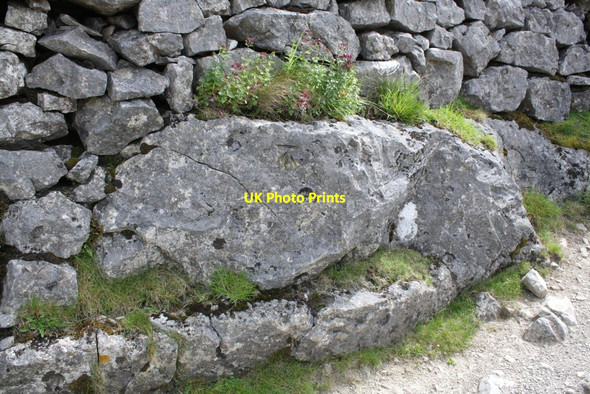 Photo 6"x4" Benchmark on rock in wall at track bend Starbotton c2012