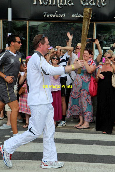 Photo 6"x4" John Levison carries Olympic Torch in Southgate, London N14 Southgate\/TQ3094 c2012