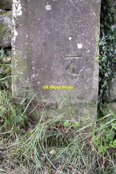Photo 6"x4" Benchmark on gatepost at entrance to Riddings, Dame Lane West Burton\/SE0186 c2012