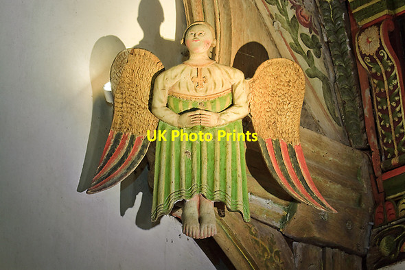 Photo 6"x4" Rug Chapel, Corwen - interior (3) detail Corwen c2012