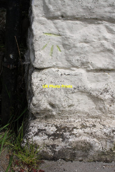 Photo 6"x4" Benchmark on NW corner of Bridge End Cottage Stone House\/SD7785 c2012
