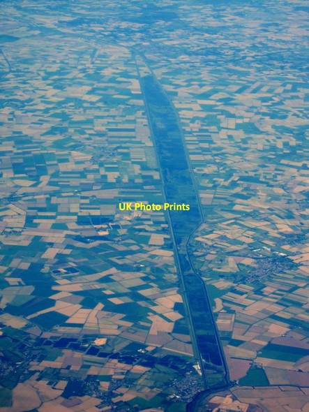 Photo 6"x4" Earith and the Ouse Washes from the air Earith c2012