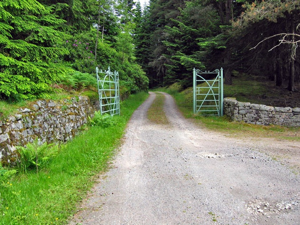 Photo 6"x4" Gated entrance to a forest road Ballater c2008