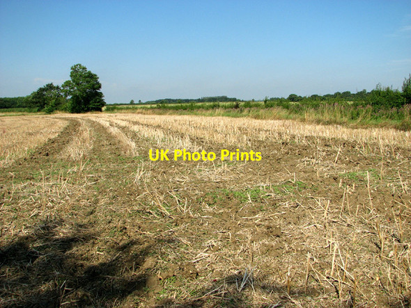 Photo 6"x4" Stubble field beside the path to Saxlingham Grove Hempnall c2012