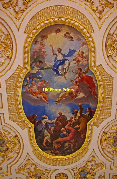 Photo 6"x4" St. Michael and All Angels Church (8) - ceiling painting, Great Witley Structon's Heath c2012