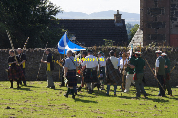 Photo 6"x4" Archers assembling at Rattray parish church Blairgowrie c2012