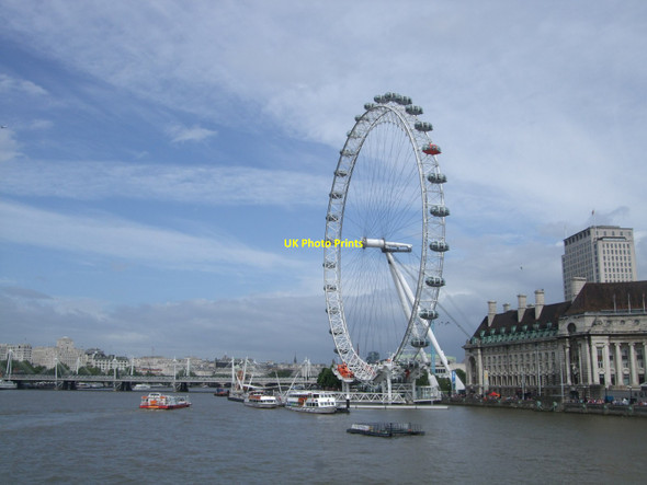 Photo 6"x4" London Eye and the River Thames Westminster c2012