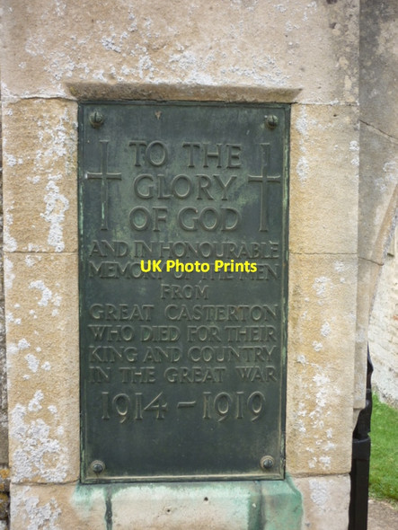 Photo 6"x4" The War Memorial at Great Casterton Stamford\/TF0207 c2012