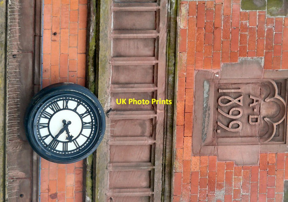 Photo 6"x4" Clock and date stone Lytham c2012