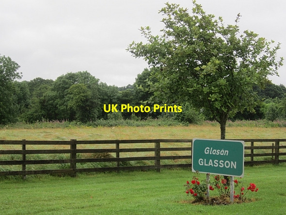 Photo 6"x4" Glasson village sign Glassan c2012