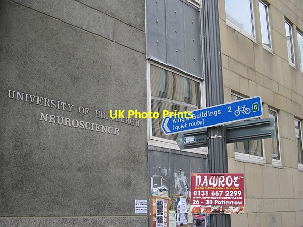 Photo 6"x4" Cycle route sign, George Square Edinburgh c2012
