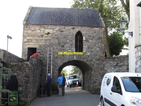 Photo 6"x4" Getting ready to replace a bulb on the Tholsel (Town-Gate)  at Carlingford Carlingford c2012