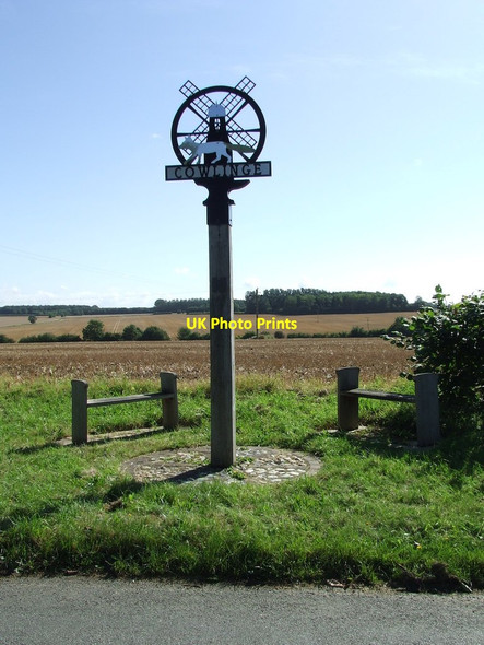 Photo 6"x4" Cowling Village Sign Cowlinge c2012
