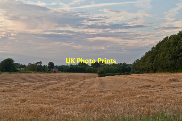Photo 6"x4" Newly harvested field Aperfield c2012