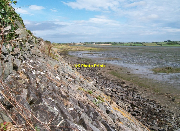 Photo 6"x4" The shores of Inner Dundrum Bay from the railway embankment wall Dundrum\/J4036 c2012