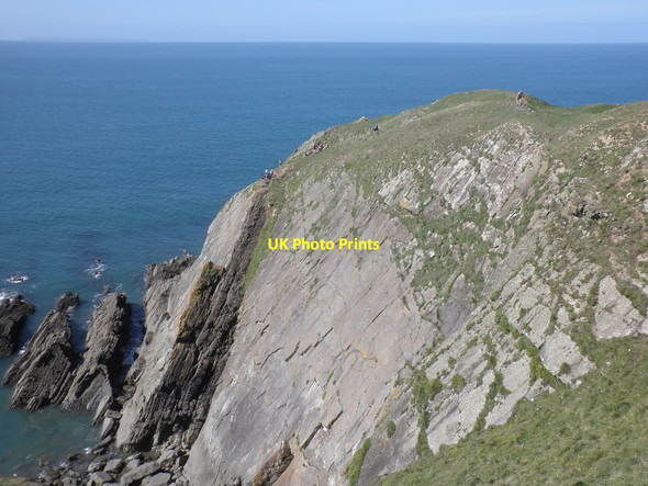 Photo 6"x4" Rock wall on Baggy Point Croyde Bay\/SS4339 c2012