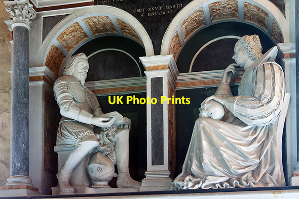 Photo 6"x4" St Mary's church, Lydiard Tregoze - monument to Katherine Mompesson (detail) Grange Park\/SU1084 c2012