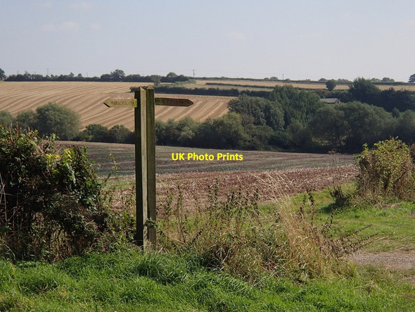 Photo 6"x4" Footpath sign on Hare Hill Kersall c2012